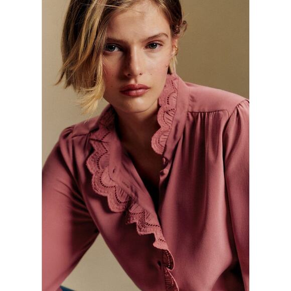 Sézane Chlo Silk Long Sleeves Shirt - 36 - Picture 2 of 3